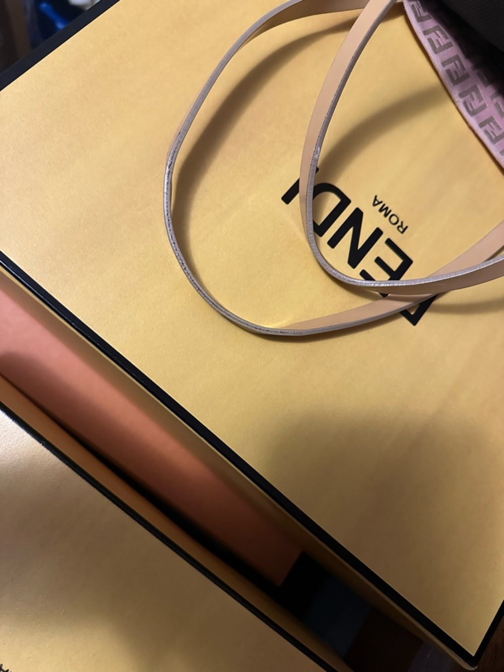 Fendi Pink Jacquard FF Logo Tote with Tan Leather Handles - Picture 9 of 11